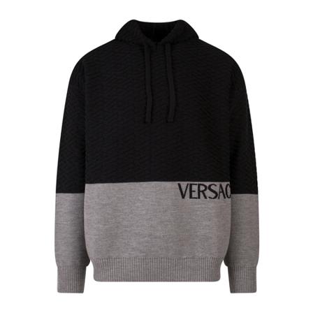 Versace, Knitwear 10059411A04073 Czarny, Mężczyzna, Rozmiar: M