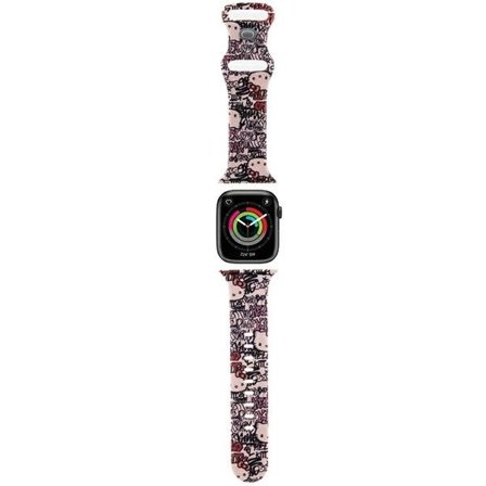 Hello Kitty Silikon Tags Graffiti Strap for $ 0000095n Watch 38/40/41mm - Rosa
