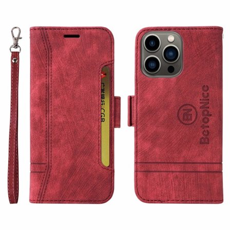 Fodral för iPhone 14 Pro Claret Plånbok med Korthållare Flip Soft-Touch