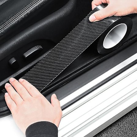 5d Karbonfiber Dørbeskyttelsesteip, Anti-krasj Bilbeskyttelsesfolie, Dørterskel Anti-trinn Vanntette Bilklistremerker