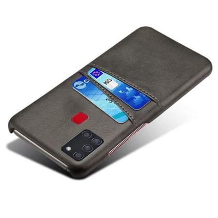 Samsung A21s Stötdämpande Korthållare Retro V2 Svart