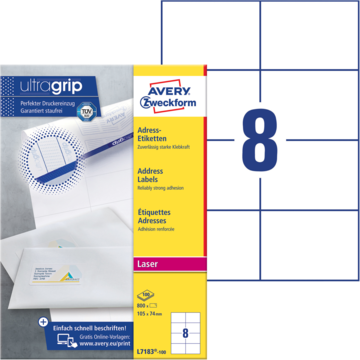 Avery Adressetikett 105x74 mm