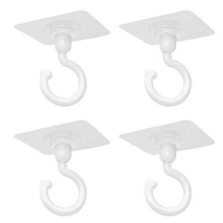 4-pak Selvklæbende Vægkroge – 360° Roterende Loft- & Håndklædekroge, Vandtætte Kroge Uden Boring_TF_TF