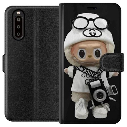 Yhteensopiva Lompakkokotelo Sony Sony Xperia 10 II Tyylikäs muotoilijafiguuri kameralla ja katutyyliä, leikkisä keräilyfiguuri trendikkäässä ka