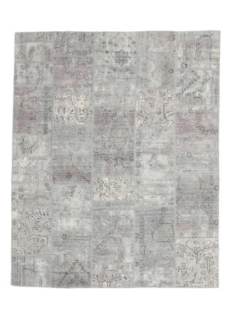 Patchwork Teppe 167X200 Grå/Mørk Grå Ull, Persia