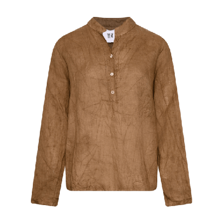 Tiffany Hildur, Blouse, Linen - Light Brown Blusar Dam Brun XS-S