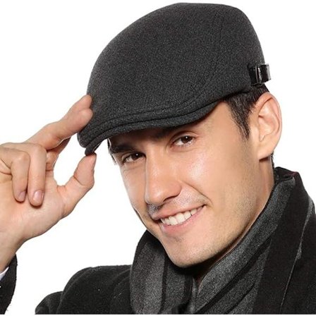 Flat Top Beret Justerbar Flat Top Hatt Høstkort - Solid Grå Justerbar