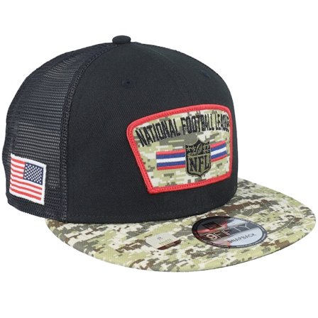 New Era - NFL Black trucker Czapka Z Daszkiem - NFL21 Salute To Service 9FIFTY Black/Camo Trucker @ Hatstore