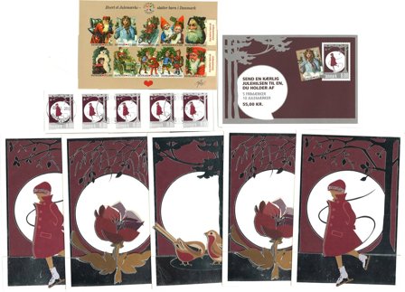 Danmark 2013 - Frimærkepakke med julekort og julemærker