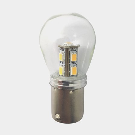 LED lampa 1852-Marine, 10 - 36 V DC, 1.6 W, Ø25 x 48 mm, BA15S, s teplým bílým světlem, 2 ks