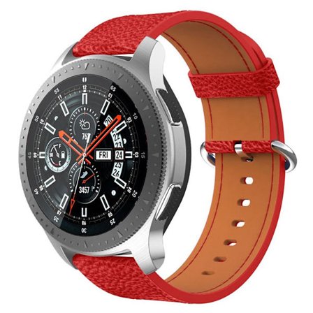 Samsung Gear S3 Classic / S3 Frontier / Galaxy Watch 46mm klockarmband i äkta läder - Röd