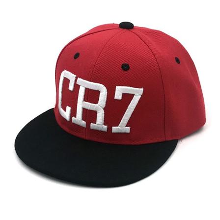 Ronaldo CR7 Cap Kids Boys Girls Messi Neymar Bboy Hip-Hop Snapback Hat - Red-A