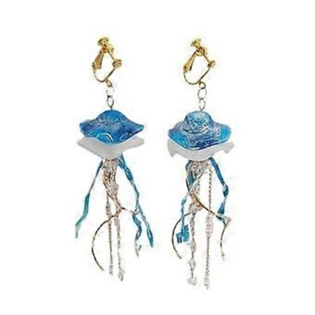 Eleganta Blå Manet Örhängen Handgjorda Smycken Tillbehör för Naturinspirerade Stilar Portabla och Bekväma att Bära (örhänge)