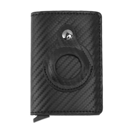ID Kredittkort Holder Lommebok Karbonfiber Svart med IOS Lokator Spor