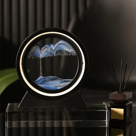Moving Sand Art Bordlampe, USB LED Craft Quicksand 3D Natur, ZQKLA