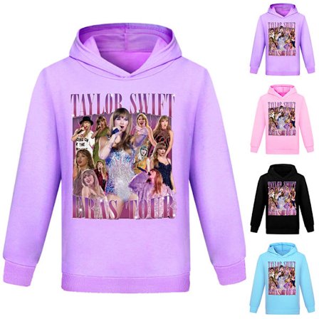 Taylor Swift Kids Girl Långärmad Hood Sweatshirt Pullover Toppar Jumper Hoodie Light blue 0 Light blue V