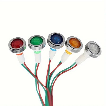 10mm 5 olika diodlampor för infällning panel varningslampor indikatorlampor 12v