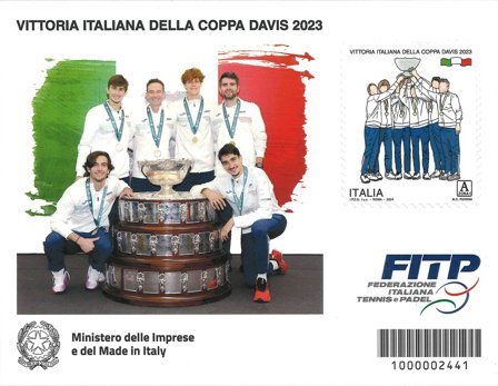 Italien - Davis Cup vinder 2023 - Postfrisk miniark