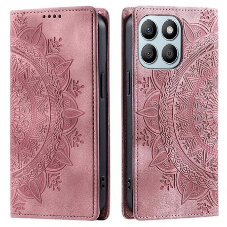 Honor X8b 4G Plånboksfodral i Läder med Blommönster