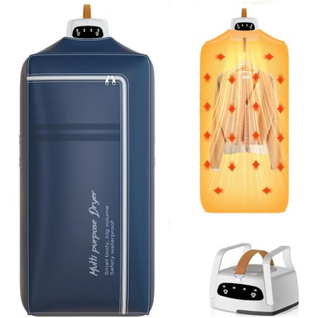 Bærbar Kompakt Tørretumbler | Opgraderet Hurtig Tørring med Justerbar Timer & Anti-rynke Varme, til Rejser, Lejligheder, RV & Hjem