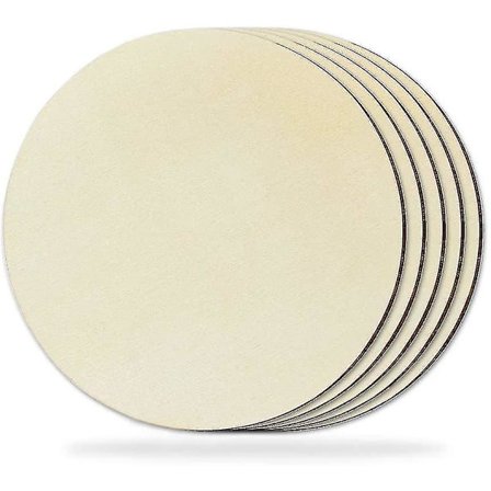 5 Stykker 20cm Tresirkler For Håndverk, Uferdig Rund Treplakett, Tre