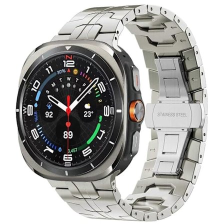 Til Samsung Galaxy Watch Ultra 47mm Butterfly Spænde Titanlegering Urrem - Sort Multicolor