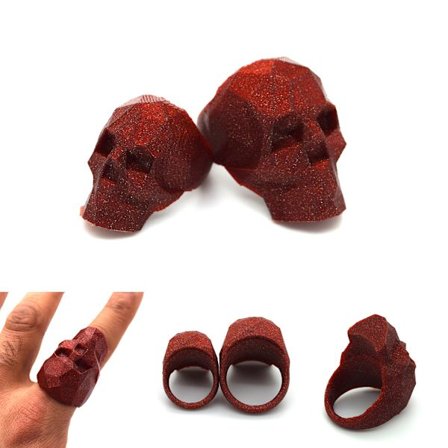 2x Skull Skeleton Par Ring