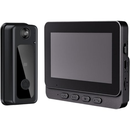 Trådløs videodørklokke - Videosamtalesystem Smart WiFi videodørklokke med 4,3 tommers 1080P HD-skjerm/nattsyn / 170° visningsvinkel