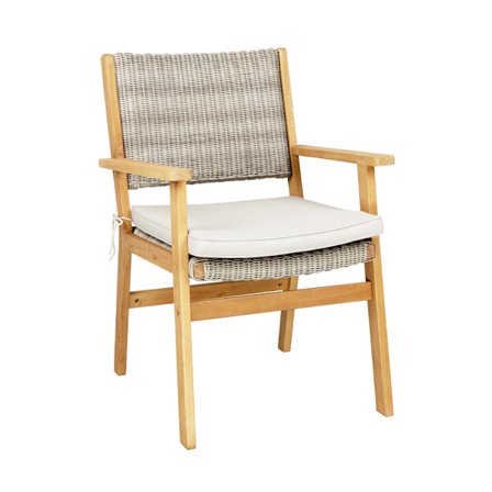 Udendørs Capri-stol, eukalyptus og rotting, 64,2x60x88,5 cm