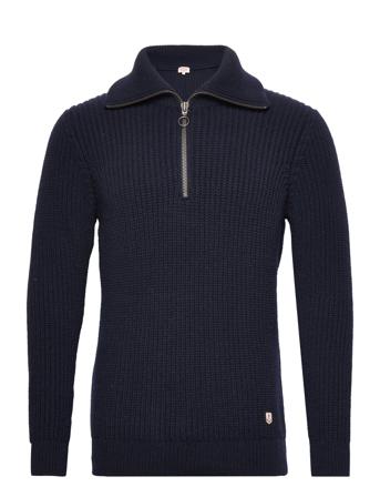 Turtle Neck Sweater Héritage Knitwear Half Zip Pullover Navy Armor Lux