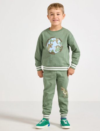 Lindex Trousers Jogging Dino - Green - 128