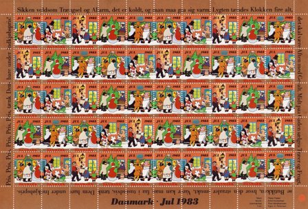Danmark - julmärkeark 1983 - Takket - Ubrugt eller foldet