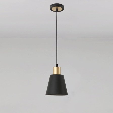 Taklampe Mini Pendel Svart Kon 15cm Kjøkkenøy Moderne Taklampe med Gull Skjerm Justerbar 130cm_TF_TF