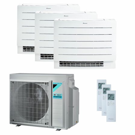 Condizionatore Daikin Perfera Floor trial split 7000+12000+12000 BTU inverter A+++ wifi unità esterna 5,2 kW