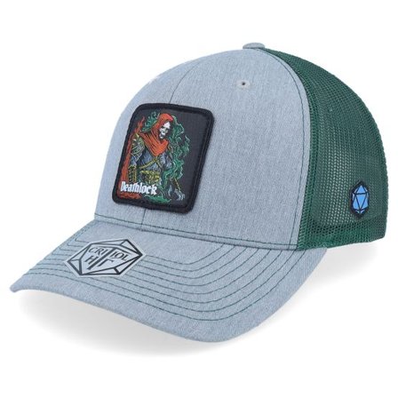 Critiql Hit - Grå trucker Keps - Deathlock Box Patch Heather Grey/Spruce Trucker @ Hatstore