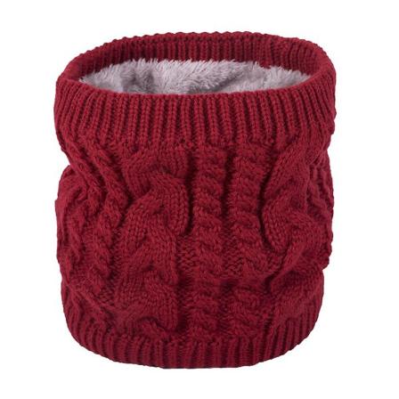 Lapalappu, Neulottu villa plus sametti, lämmin kaulus Red