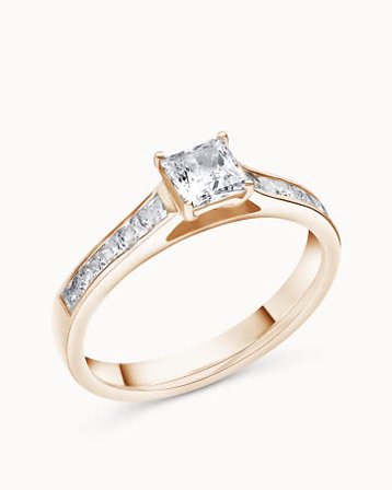 Side-stone Ring Fannie Grande 18K Rose Gold Lab-Grown Diamond 0.30 Carat - Engagement Rings & Wedding Rings from Vanbruun