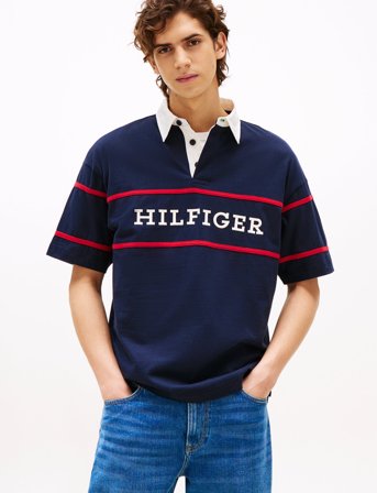 Tommy Hilfiger Americana Colourblock Ss Rugby - Navy - S