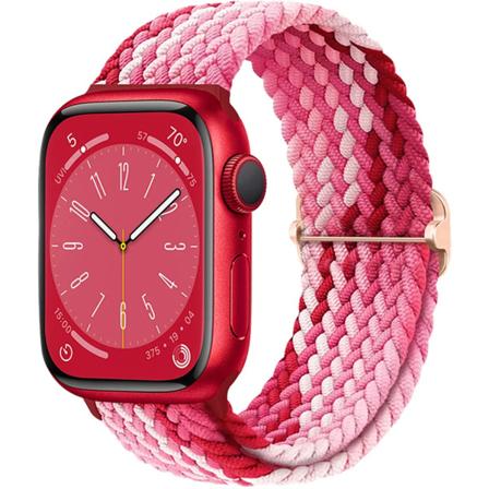 Rem för Apple Watch band 44 mm 45 mm 49 mm 42 mm 40 mm 41 mm 44 mm Elastiskt flätat Solo armband correa Series 9 8 7 6 5 4 SE Ultra Strawberry red 