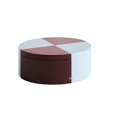 HAY Oppbevaringsboks rund, burgundy/isblå' - 'Burgundy / Ice Blue