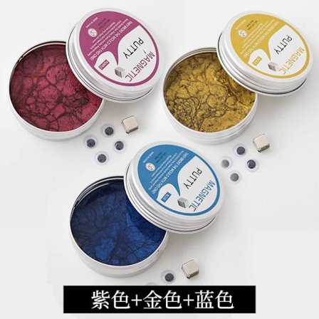 Magneettinen ferrovälineste-muovailuvaha stressinlievityslelu vahva magneetti limasetti violetti kulta sininen