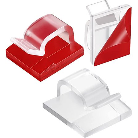 60 stk utendørs kabelklips med selvklebende tape dekorasjonsklips selvklebende kabelholderkrok