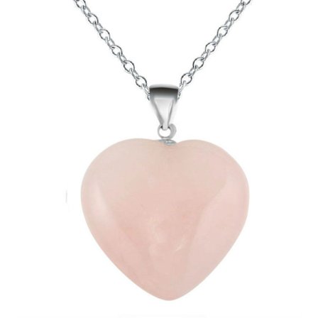 Necklace - Rose Quartz - Heart