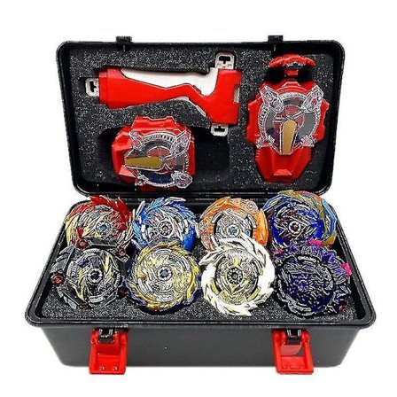 Super King 8 stk. Gyro Burst Beyblade Sett Med Eske
