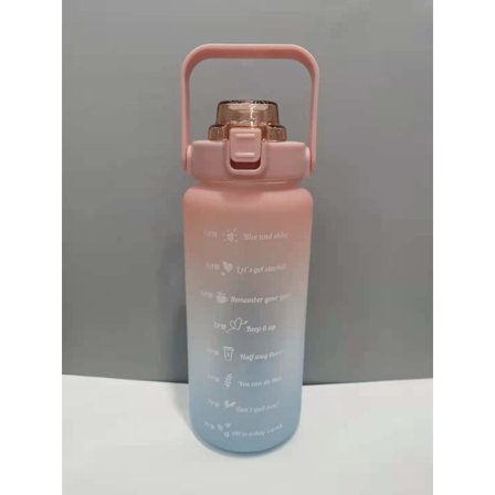 64oz, Stor Motiverande Vattenflaska med Tidsmarkör, Läckagesäker & BPA-fri