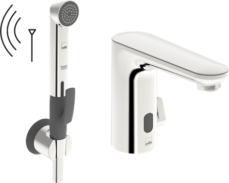 Oras Electra 9282BFZ Blandebatteri med hånddusj, berøringsfri, forkrommet, Baderom