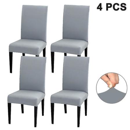 4-pack stolskydd för matstolar, stretchiga, avtagbara, tvättbara, korta stolskydd för matsal, hotell, ceremoni, bankettbröllop