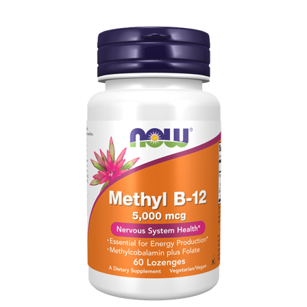 B-vitamin Now Foods Methyl B-12 5000 mcg Vegansk 60 pastiller - Bodyman.dk