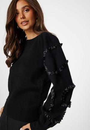 Object Collectors Item Didi L/S O-Neck Knit Pullover S Black Detail:Black Strikkede trøjer Dam