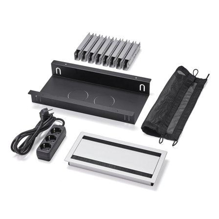 Kabelbokspakke UNIFY til QBUS/AUDREY fast stativ 3200-4000 mm, ubestykket, lille, sølv